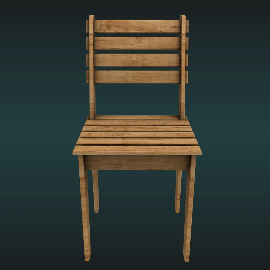 wood chair 3D Model .c4d .max .obj .3ds .fbx .stl .blend 