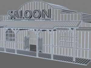wild west saloon detail model Modelo 3D