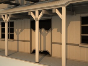 wild west saloon detail model Modelo 3D