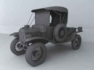retro car coupe Modelo 3D