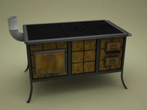 带烤箱的炉灶 3D 模型