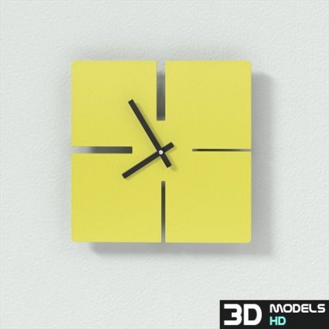 lines clock 3D Model .c4d .max .obj .3ds .fbx .stl .blend 
