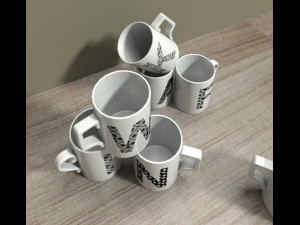 letter mugs Modello 3D