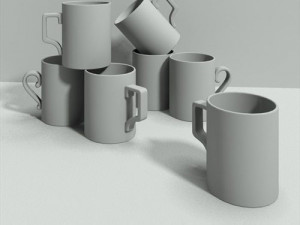 letter mugs Modello 3D