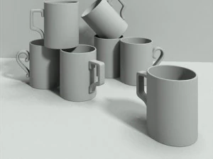 letter mugs 3D Model