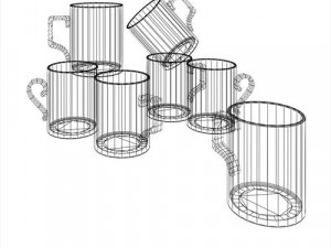 letter mugs Modello 3D