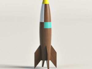 wooden rocket ship 3D Model