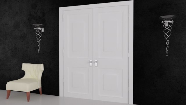 classic double door Model 3D .c4d .max .obj .3ds .fbx .stl .blend 