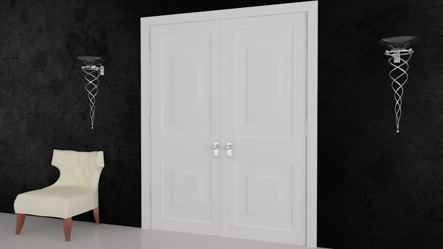 classic double door 3D Model .c4d .max .obj .3ds .fbx .stl .blend