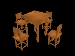 table and chair 3Dモデル