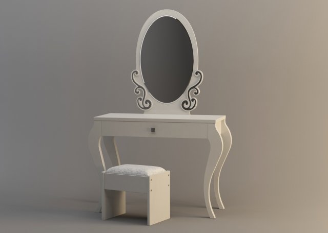 table with mirror and chair 3D Model .c4d .max .obj .3ds .fbx .stl .blend 