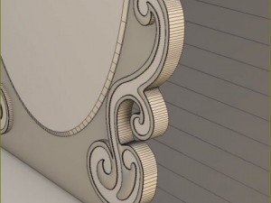 table with mirror and chair 3D Model