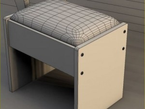 table with mirror and chair 3D Model