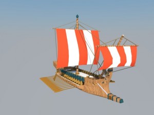 greek boat 3D Модель