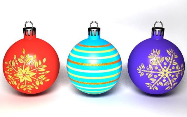 christmas balls 3D Model .c4d .max .obj .3ds .fbx .stl .blend 