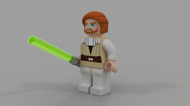 obi wan stars wars with lightsaber 3D Model .c4d .max .obj .3ds .fbx .stl .blend 