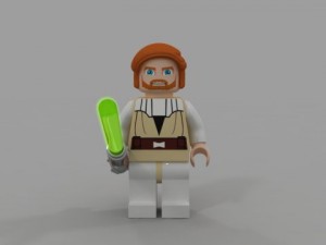 obi wan stars wars with lightsaber 3D Model