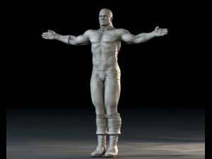 superhero base rig wgloves and cuffed boots 3D Модель