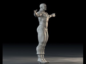 superhero base rig wgloves and cuffed boots 3D Model