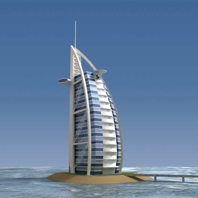 burj al arab 3D-Modell .c4d .max .obj .3ds .fbx .stl .blend 