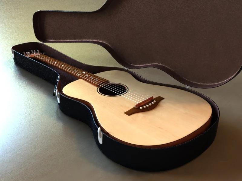 guitar case 3D Model .c4d .max .obj .3ds .fbx .stl .blend 