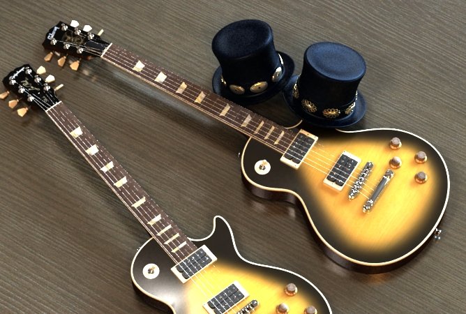 Slash Les Paul Guitar Top Hat 3d Model In Guitar 3dexport