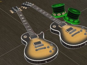 slash les paul guitar top hat 3D Model