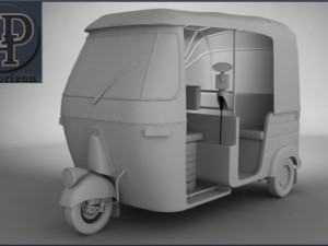 bajaj auto rickshaw Modello 3D
