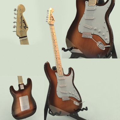 fender stratocaster Model 3D .c4d .max .obj .3ds .fbx .stl .blend 