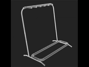 fender jaguarhhelectric guitar and stand 3D 模型