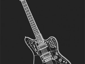 guitarra el&eacute;trica e suporte fender jaguarh Modelo 3D