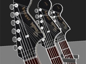 fender jaguarhhelectric guitar and stand 3D 模型