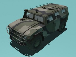 gaz2330 tigr woodland version 3D 모델