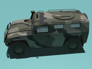 gaz2330 tigr woodland version 3D 모델
