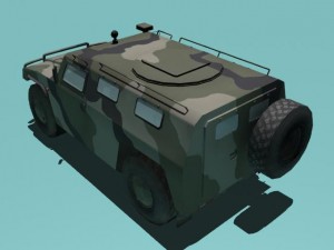 gaz2330 tigr woodland version 3D 모델