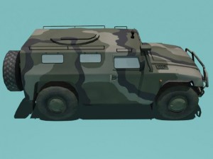 gaz2330 tigr woodland version 3D 모델