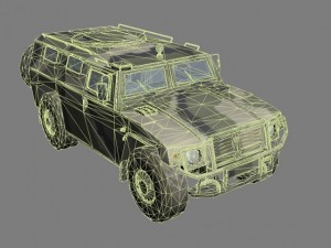 gaz2330 tigr woodland version 3D 모델