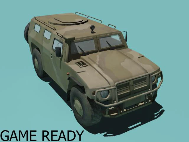 gaz2330 tigr desert version 3D Model .c4d .max .obj .3ds .fbx .stl .blend 