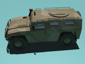 gaz2330 tigr desert version Modèle 3D