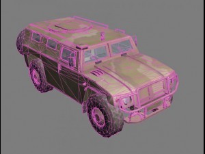 gaz2330 tigr desert version Modèle 3D