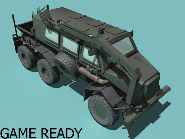 buffalo h mrap woodland version 3D 模型 .c4d .max .obj .3ds .fbx .stl .blend 
