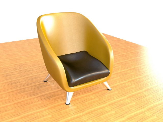 leather armchair 3D 模型 .c4d .max .obj .3ds .fbx .stl .blend 