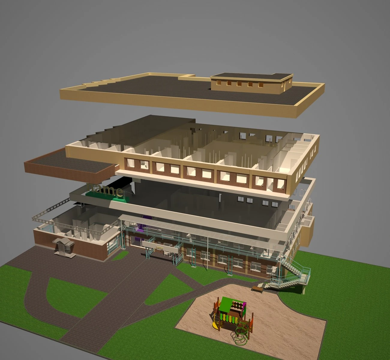 shopping center 3D Model .c4d .max .obj .3ds .fbx .stl .blend