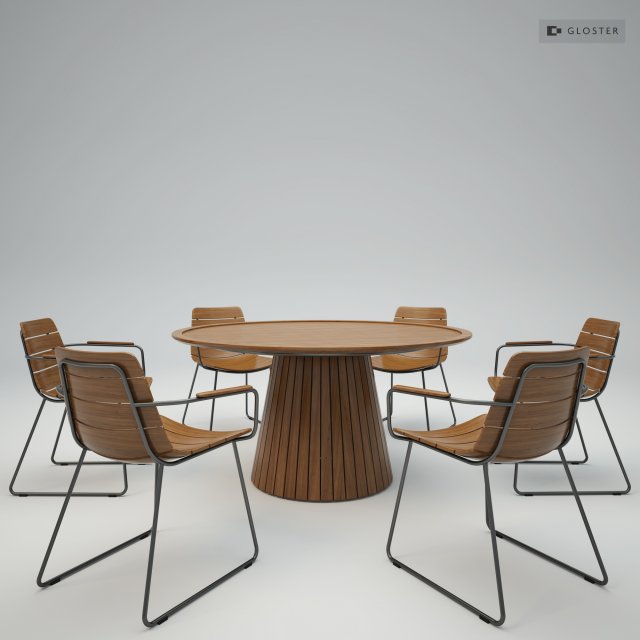 gloster willam chair and whirl table Modèle 3D .c4d .max .obj .3ds .fbx .stl .blend 