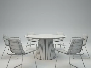 gloster willam chair and whirl table 3D Model