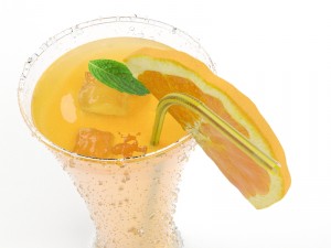 glass orange juice Model 3D