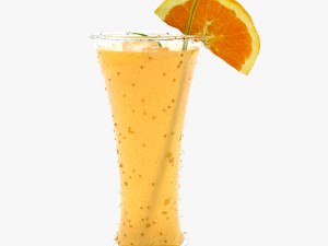 glass orange juice Model 3D