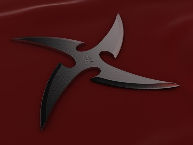 4 point curved shuriken 3D 模型 .c4d .max .obj .3ds .fbx .stl .blend 