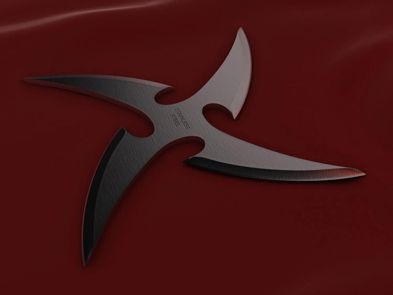 4 point curved shuriken 3D Model .c4d .max .obj .3ds .fbx .stl .blend