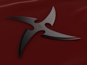 4 point curved shuriken Modello 3D